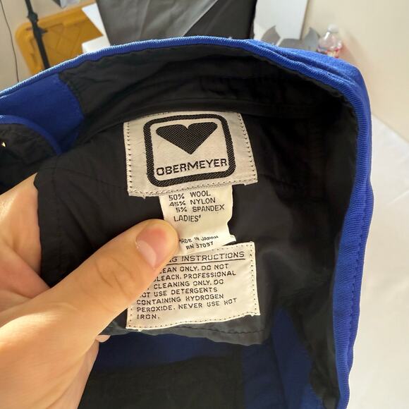 Vintage Obermeyer Skiwear blue wool blend gorpcore snow pants womens Medium - Picture 7 of 11